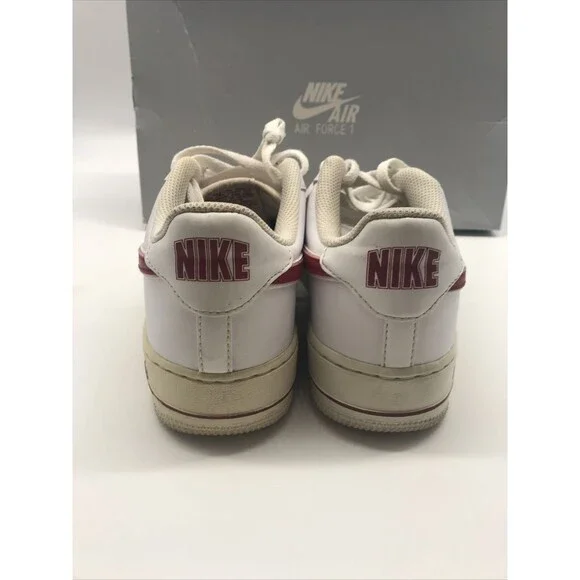 Nike Air Force 1 Low Gym Red/Wht Sneakers AV6252-101-6Y Pre Owned - Picture 2 of 7